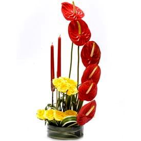 Glass Vase with Fresh Flower Arrangement 6